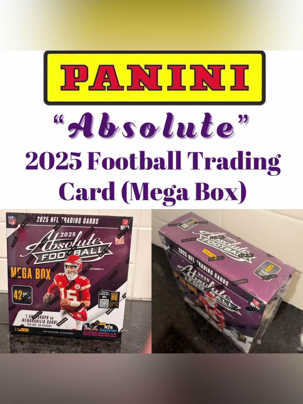 Panini - 2025 “Absolute” Football Trading Card (Mega Box) - NEW/SEALED